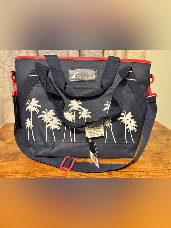 Carnival cruise line Other - NWT Carnival Cruise Line Insulated Cooler Bag Palm Tree Beach Tote Navy Blue Red